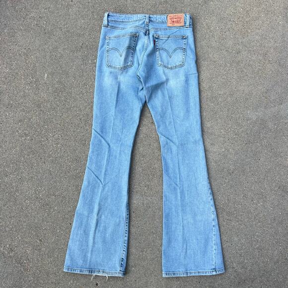 Vintage Y2K Levi's 519 Low Rise Flare Jeans Light Stone Wash Size 7 Long Junior - Picture 8 of 8